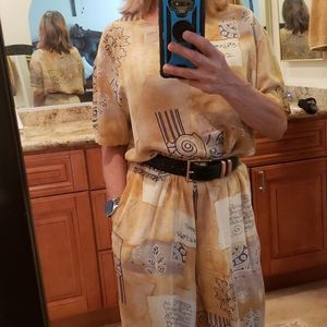 Silks vintage pant set size medium